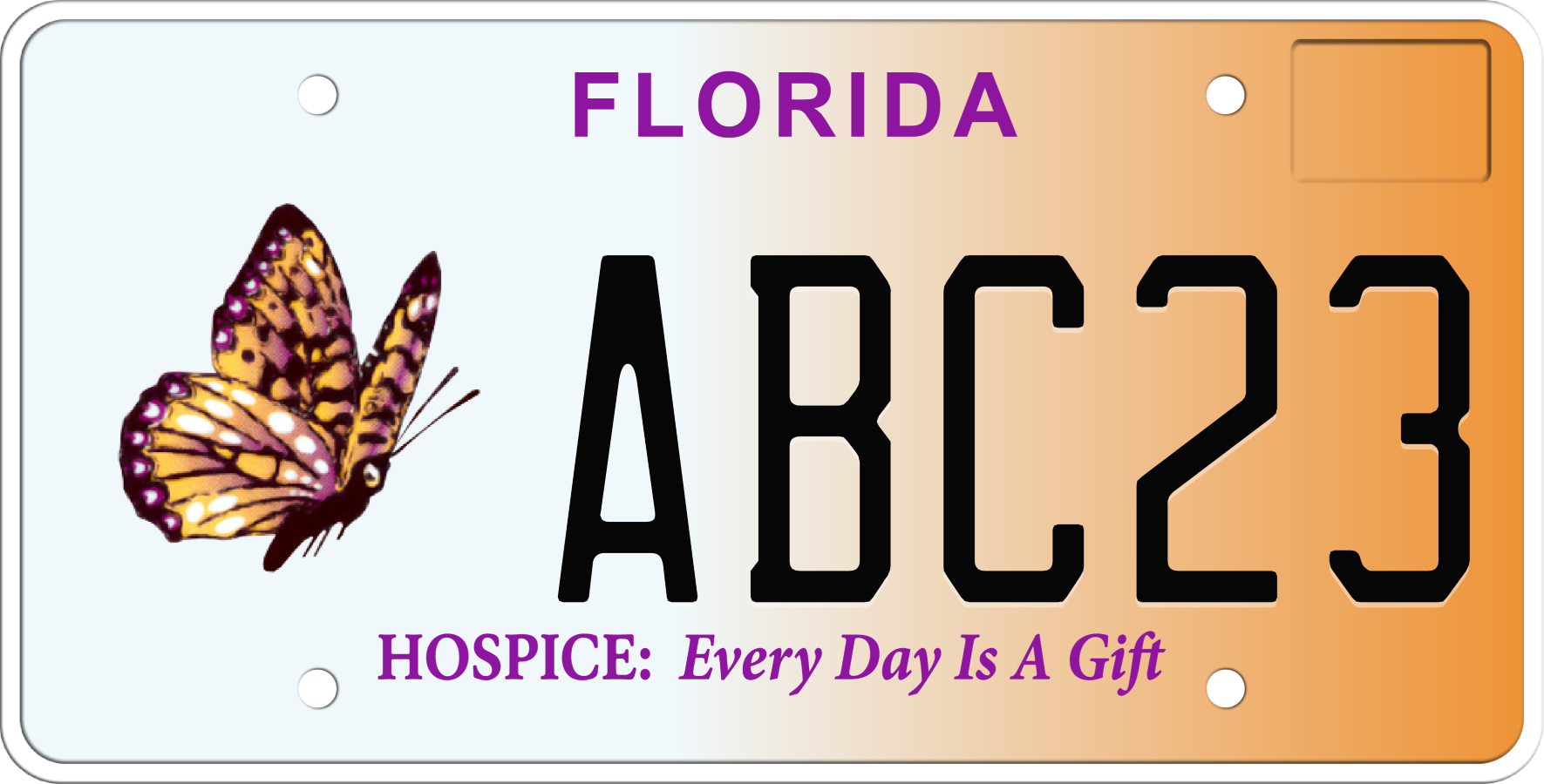 Florida License Plate - HOSPICE: Every Day Is A Gift