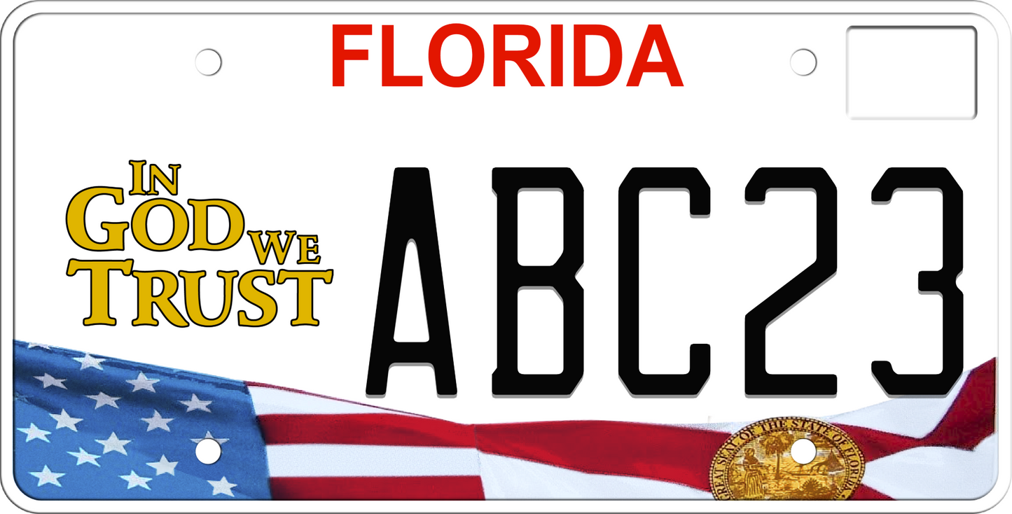 Florida License Plate - In God We Trust