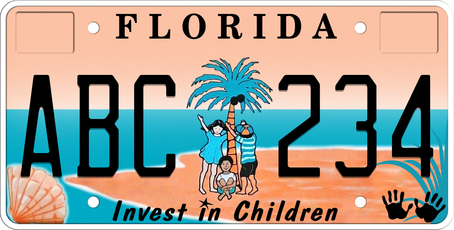 Florida License Plate - Invest in Children