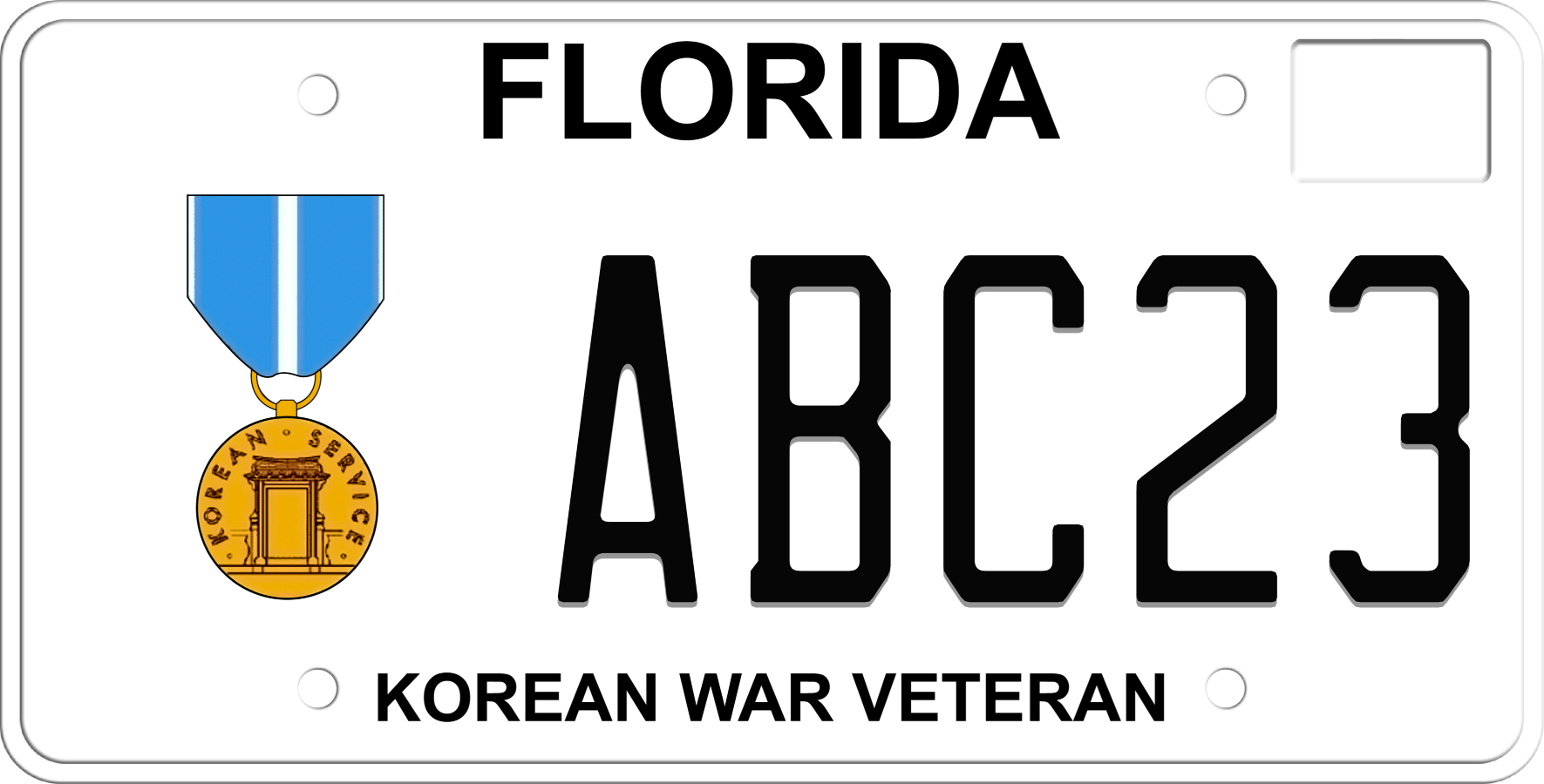 Florida License Plate - Korean War Veteran