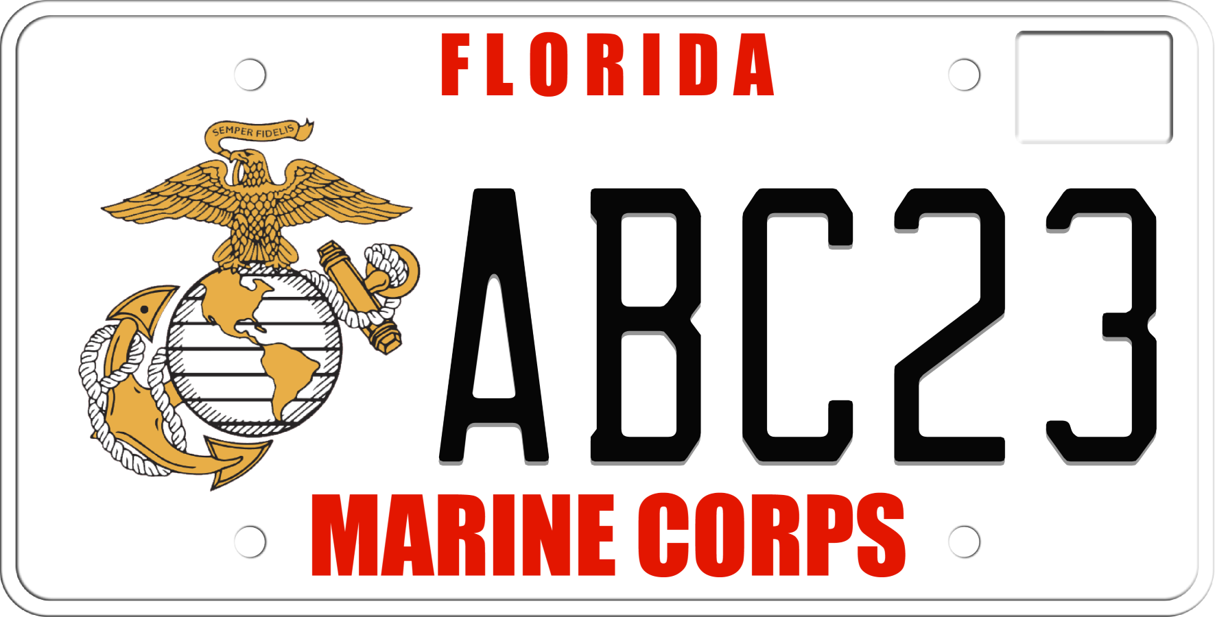 Florida License Plate - U.S. Marine Corps