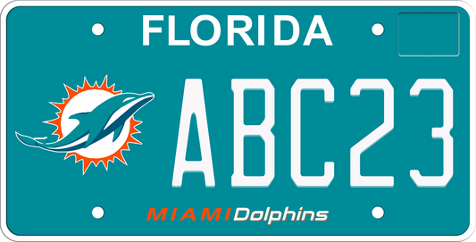 Florida License Plate - Miami Dolphins