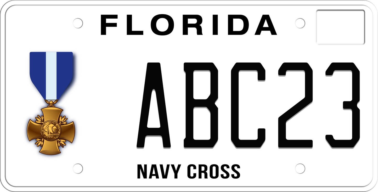 Florida License Plate - Navy Cross