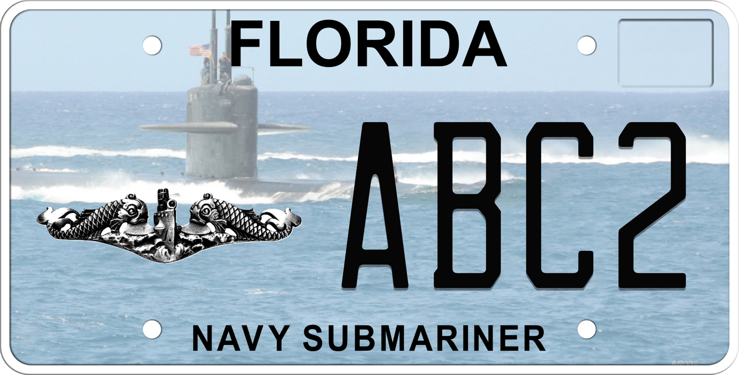 Florida License Plate - Navy Submariner