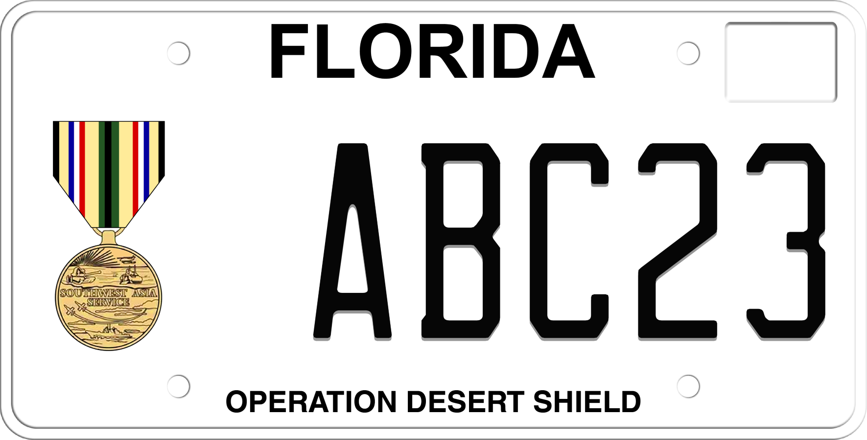 Florida License Plate - Operation Desert Shield