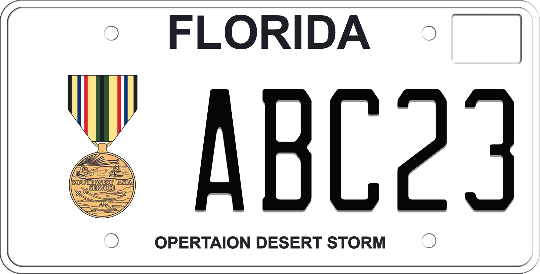 Florida License Plate - Operation Desert Storm