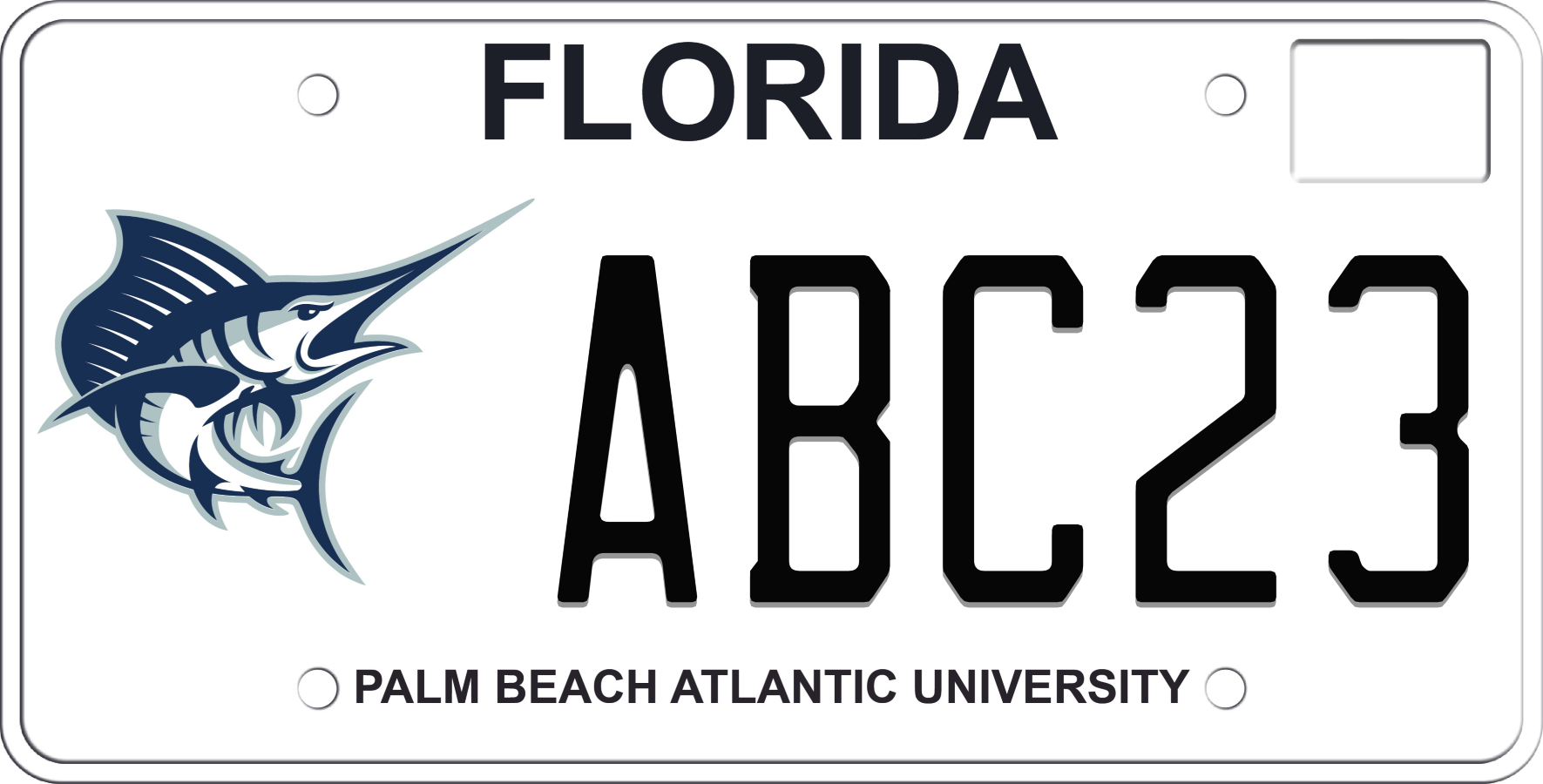 Florida License Plate - Palm Beach Atlantic University