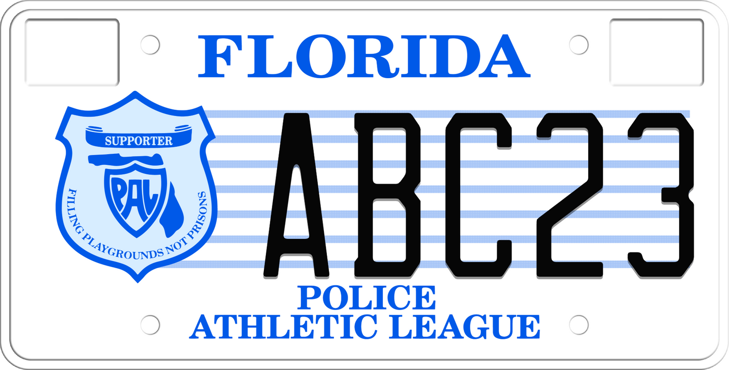 Florida License Plate - Police Athletic League