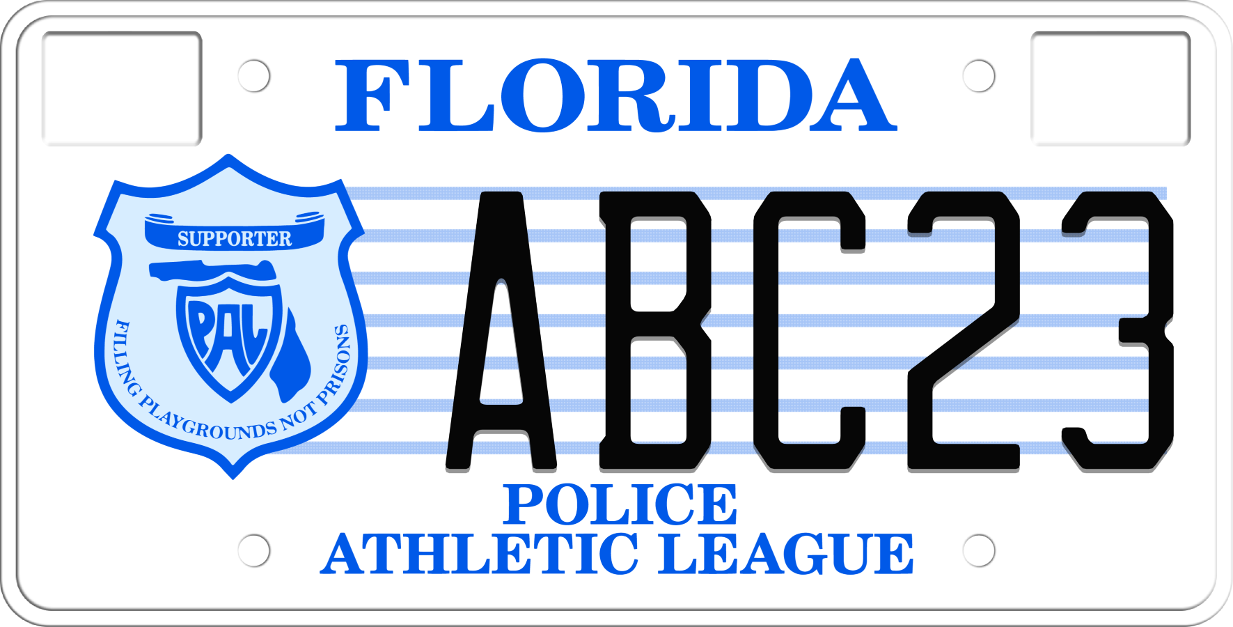 Florida License Plate - Police Athletic League