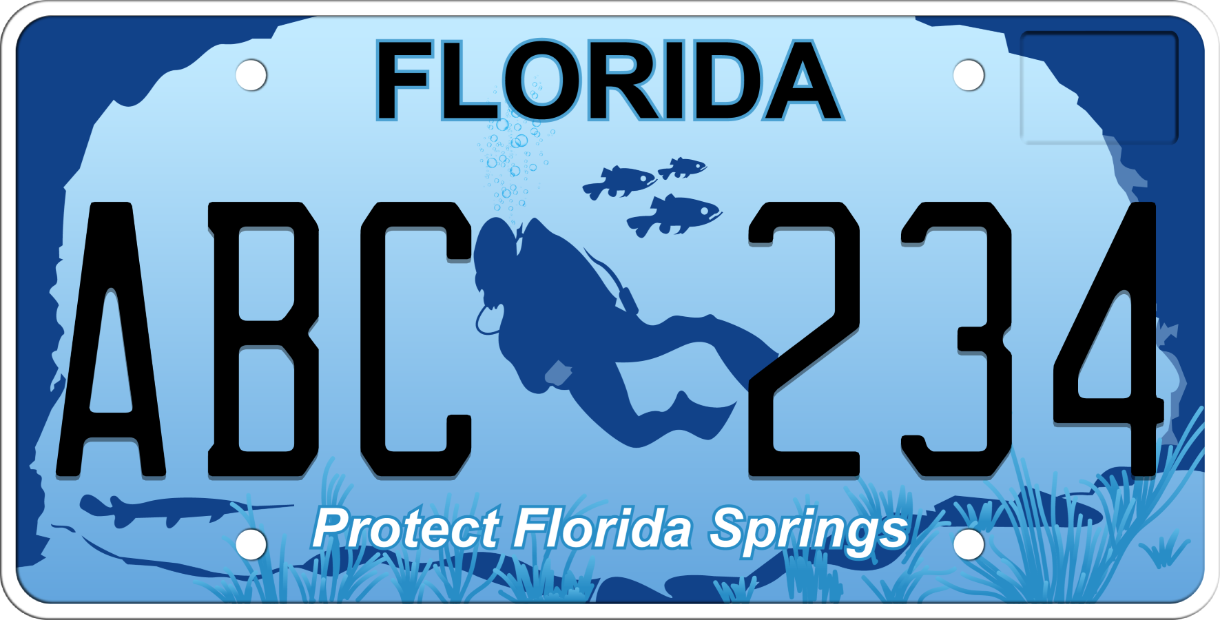 Florida License Plate - Protect Florida Springs