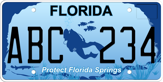 Florida License Plate - Protect Florida Springs