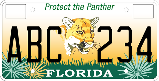 Florida License Plate - Protect the Panther