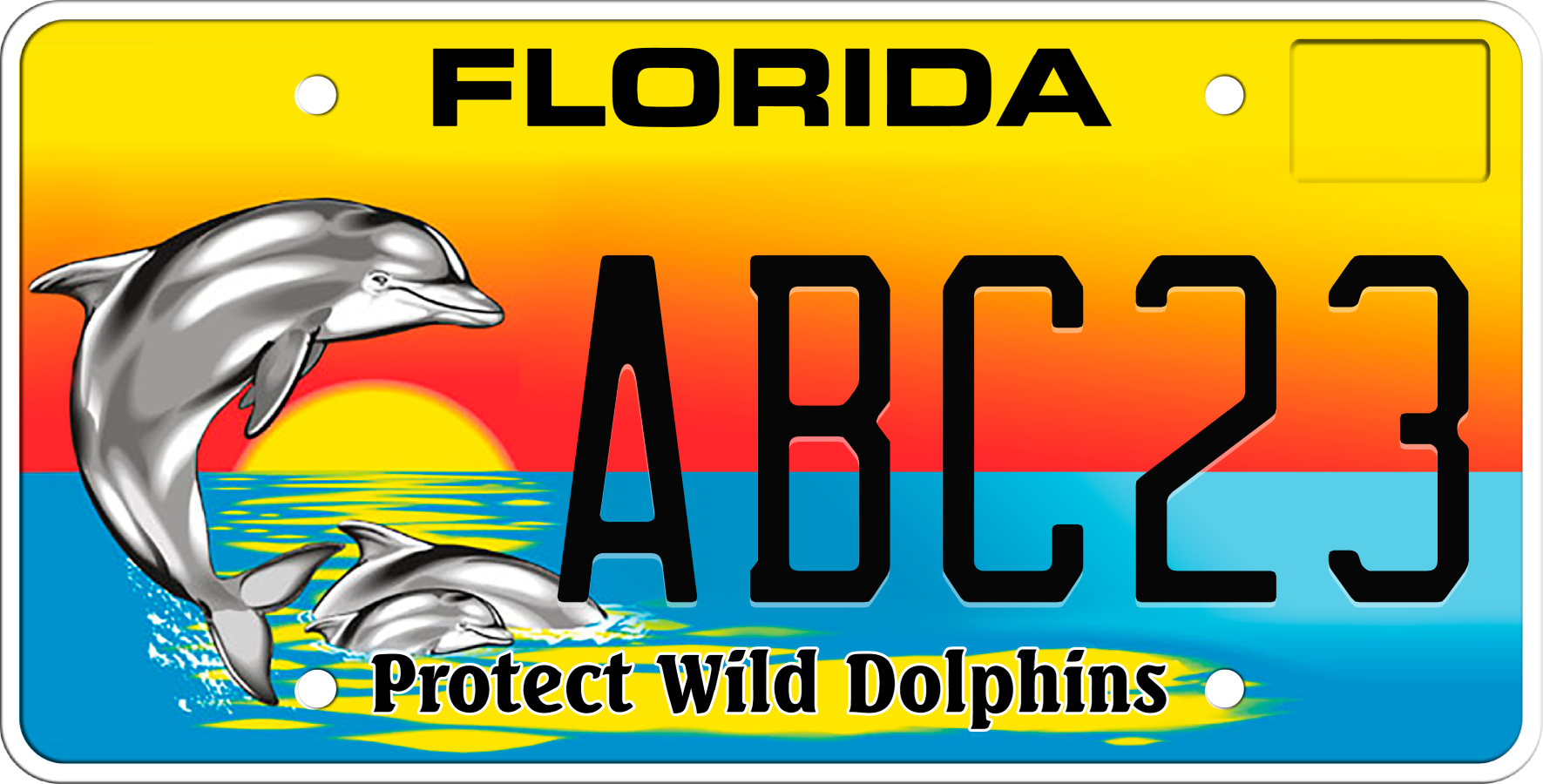 Florida License Plate - Protect Wild Dolphins