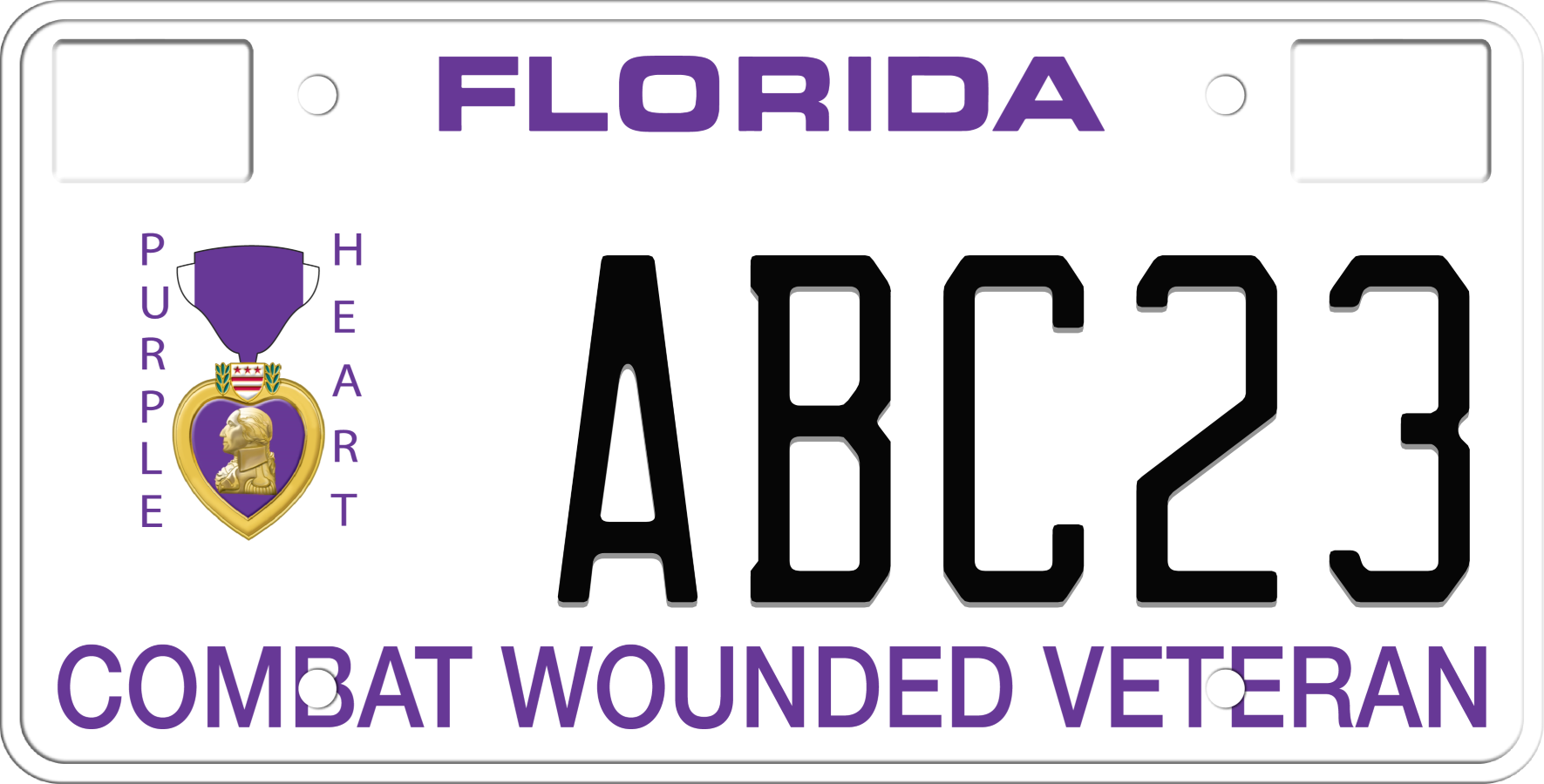 Florida License Plate - Purple Heart