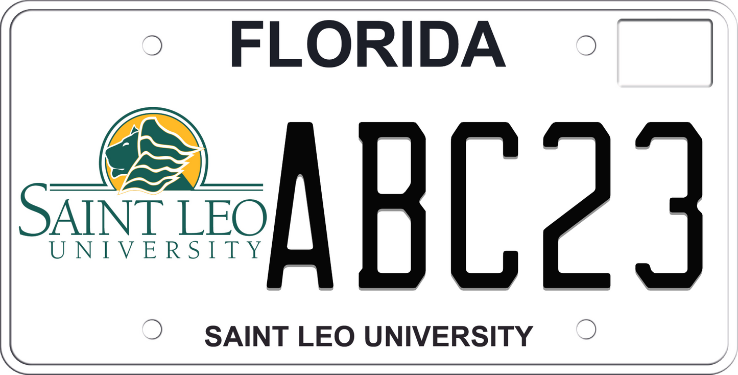 Florida License Plate - Saint Leo University