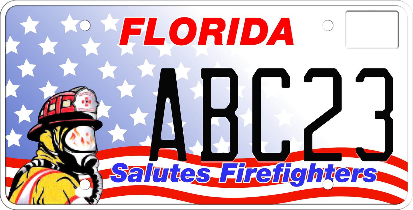 Florida License Plate - Salutes Firefighters