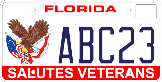 Florida License Plate - Salutes Veterans