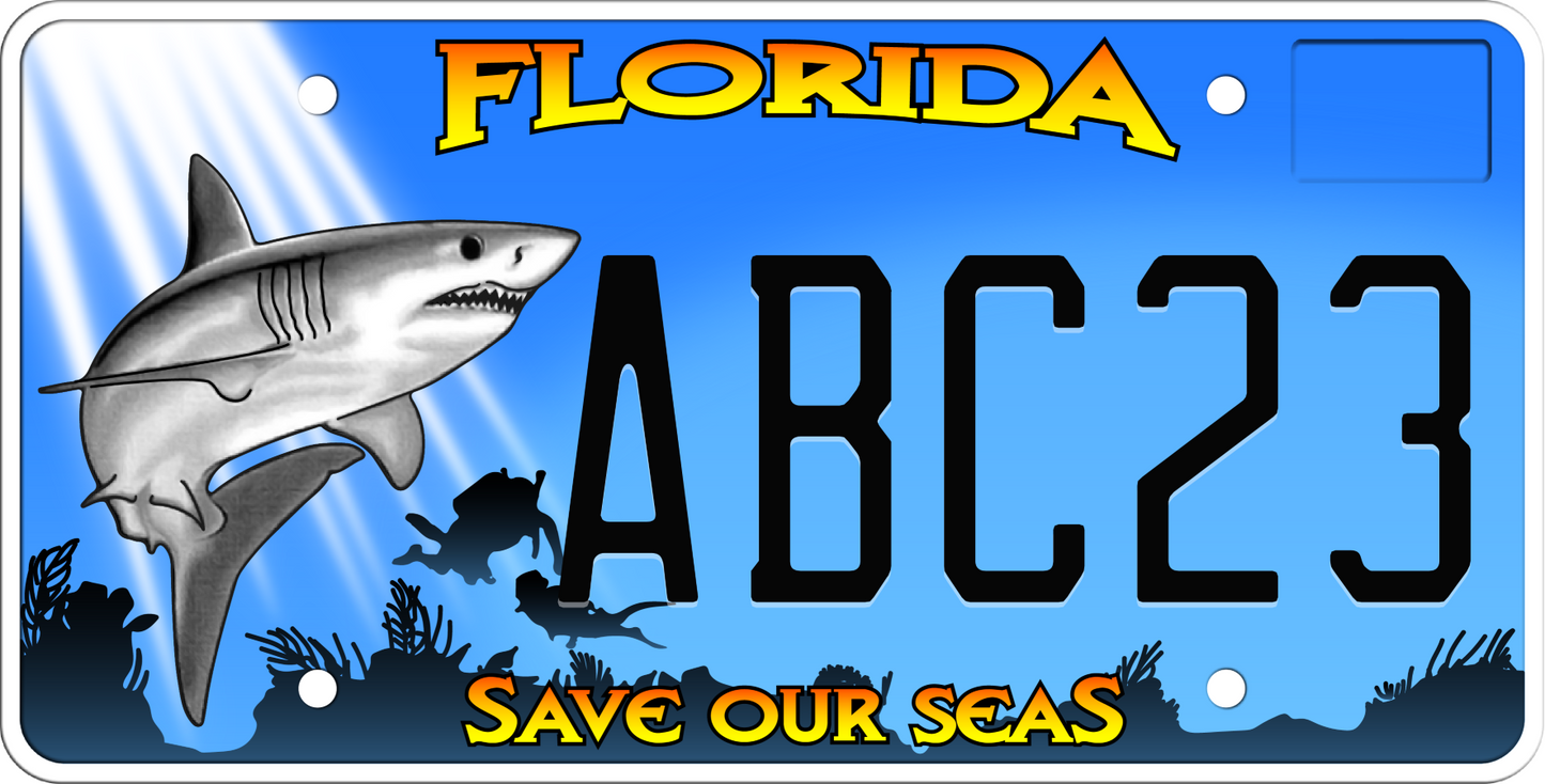 Florida License Plate - Save Our Seas