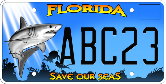 Florida License Plate - Save Our Seas