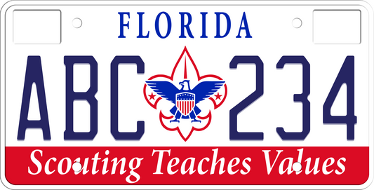 Florida License Plate - Scouting Teaches Values