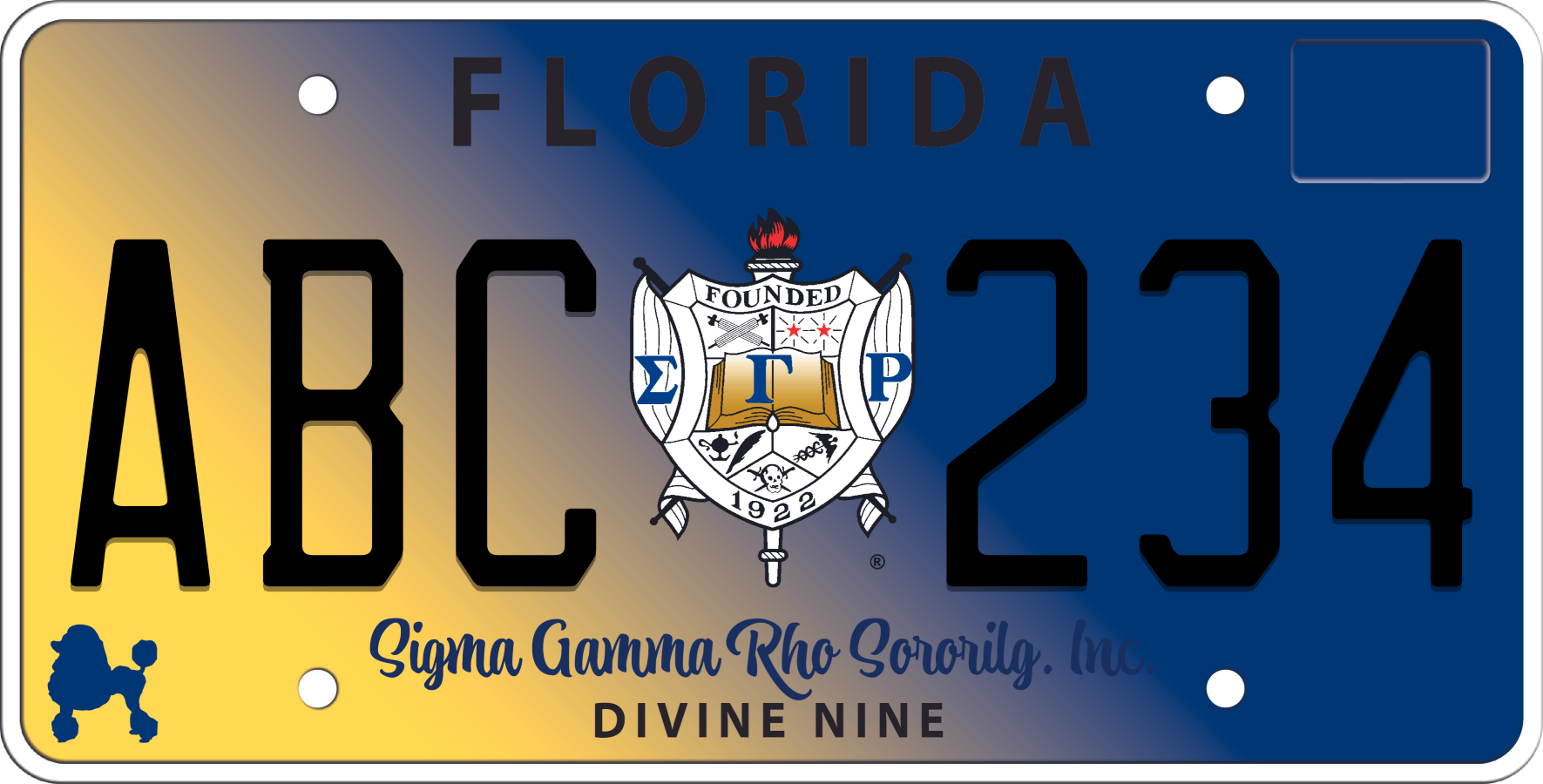 Florida License Plate - Sigma Gamma Rho