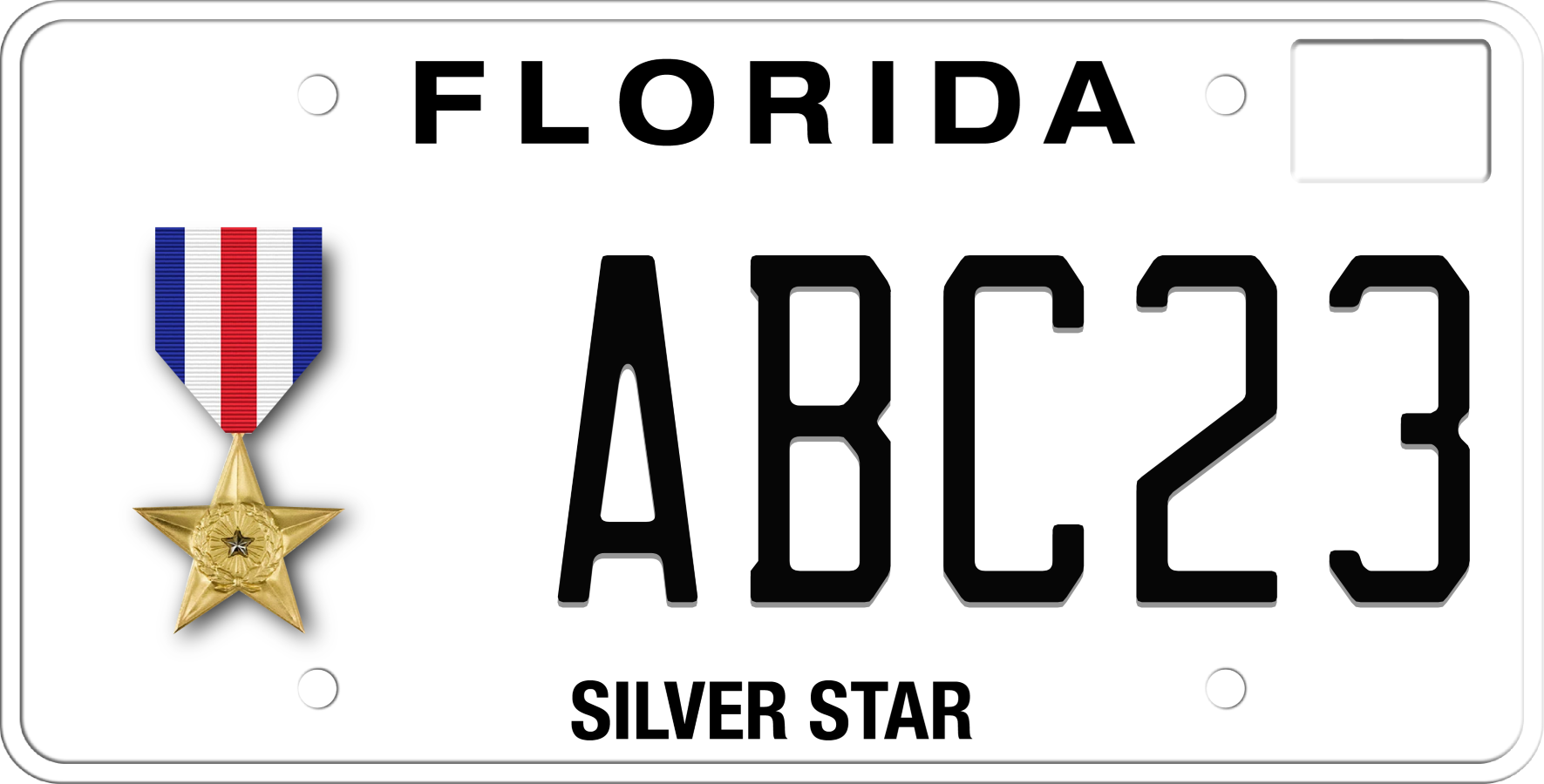 Florida License Plate - Silver Star