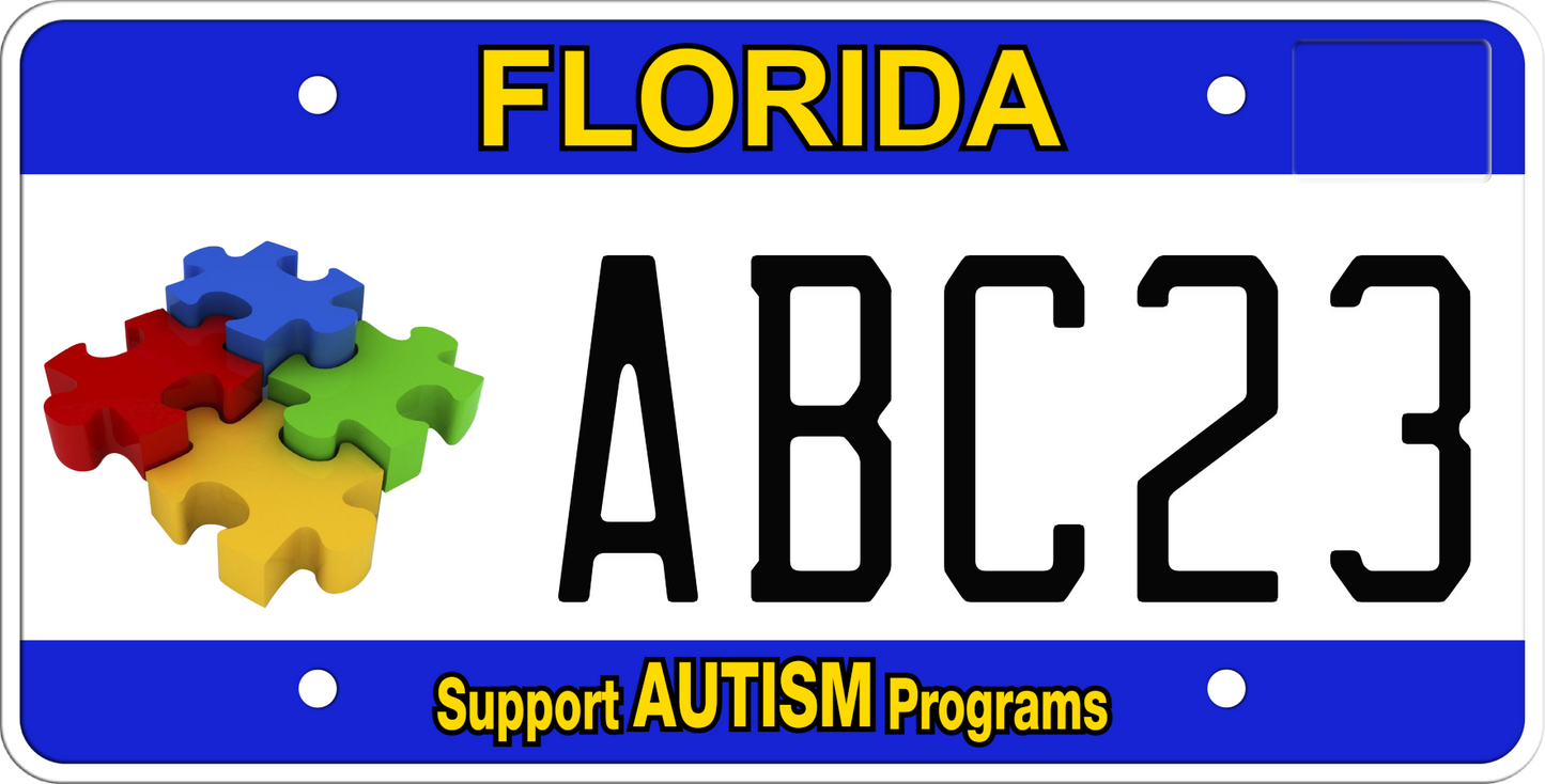 Florida License Plate - Support Autism Programs