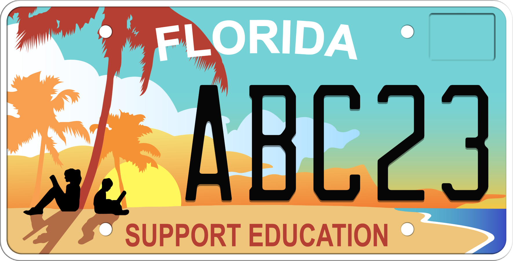 Florida License Plate - Support Education