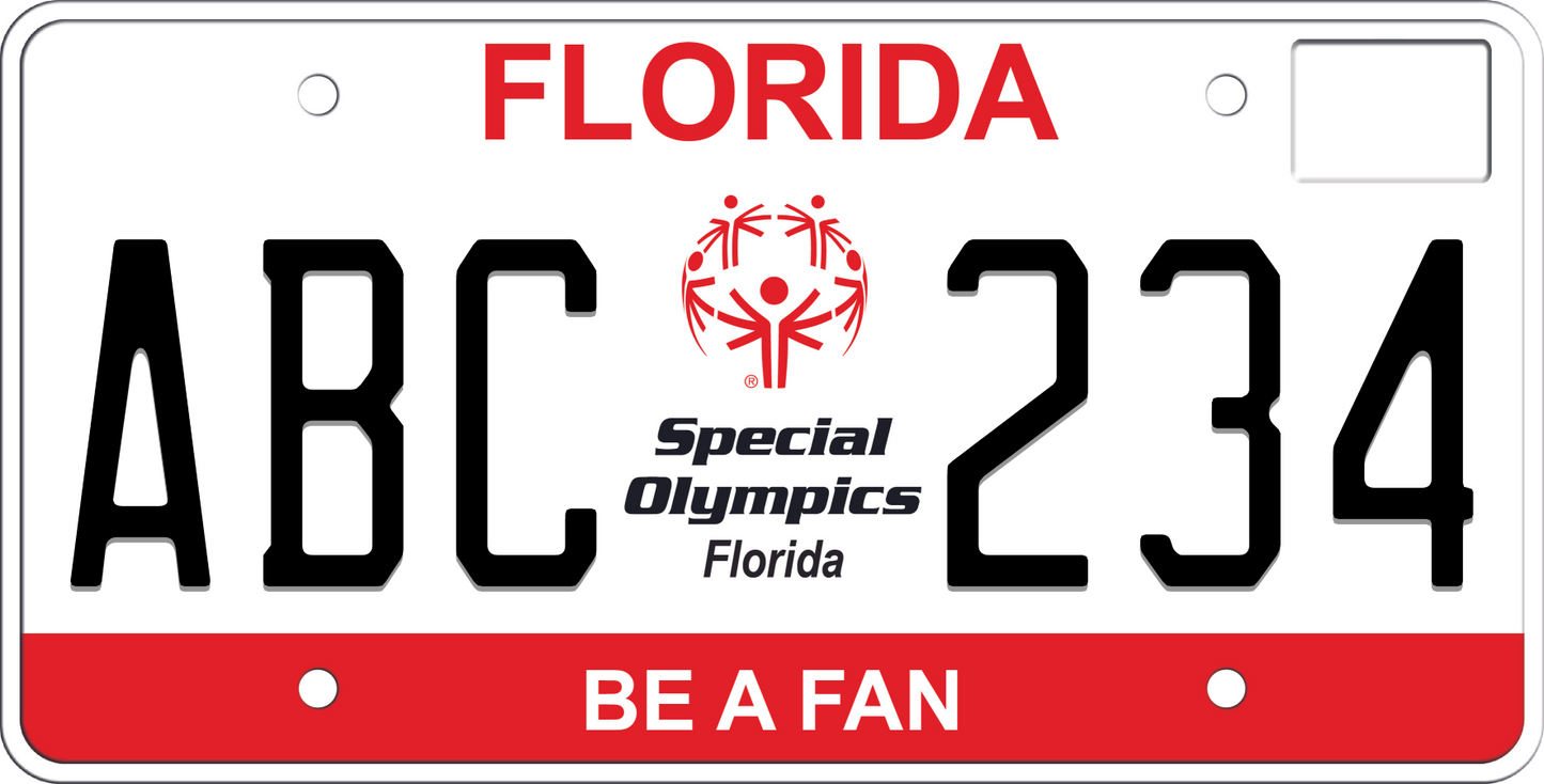 Florida License Plate - Support Florida Special Olympics