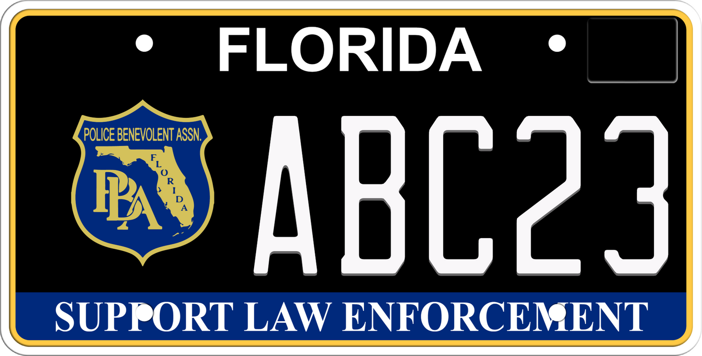 Florida License Plate - Support Law Enforcement