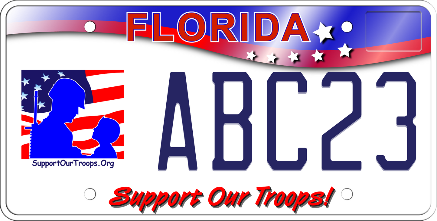 Florida License Plate - Support Our Troops