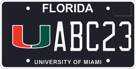 Florida License Plate - University of Miami