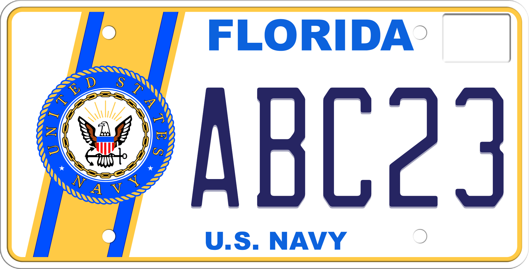 Florida License Plate - U.S. Navy