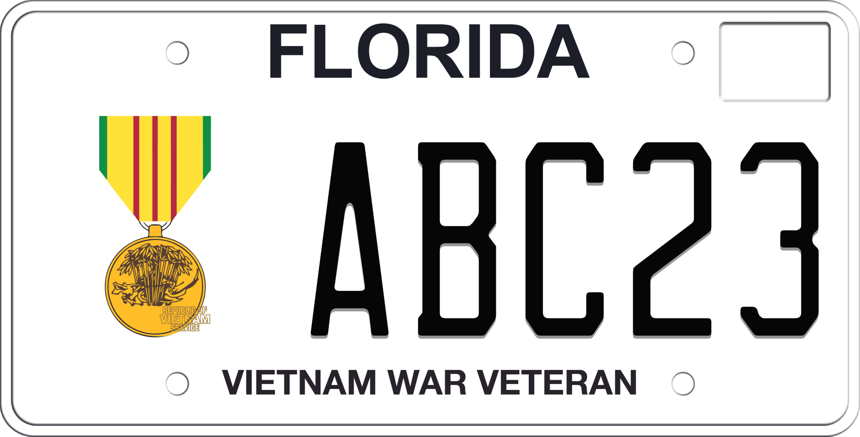 Florida License Plate - Vietnam War Veteran