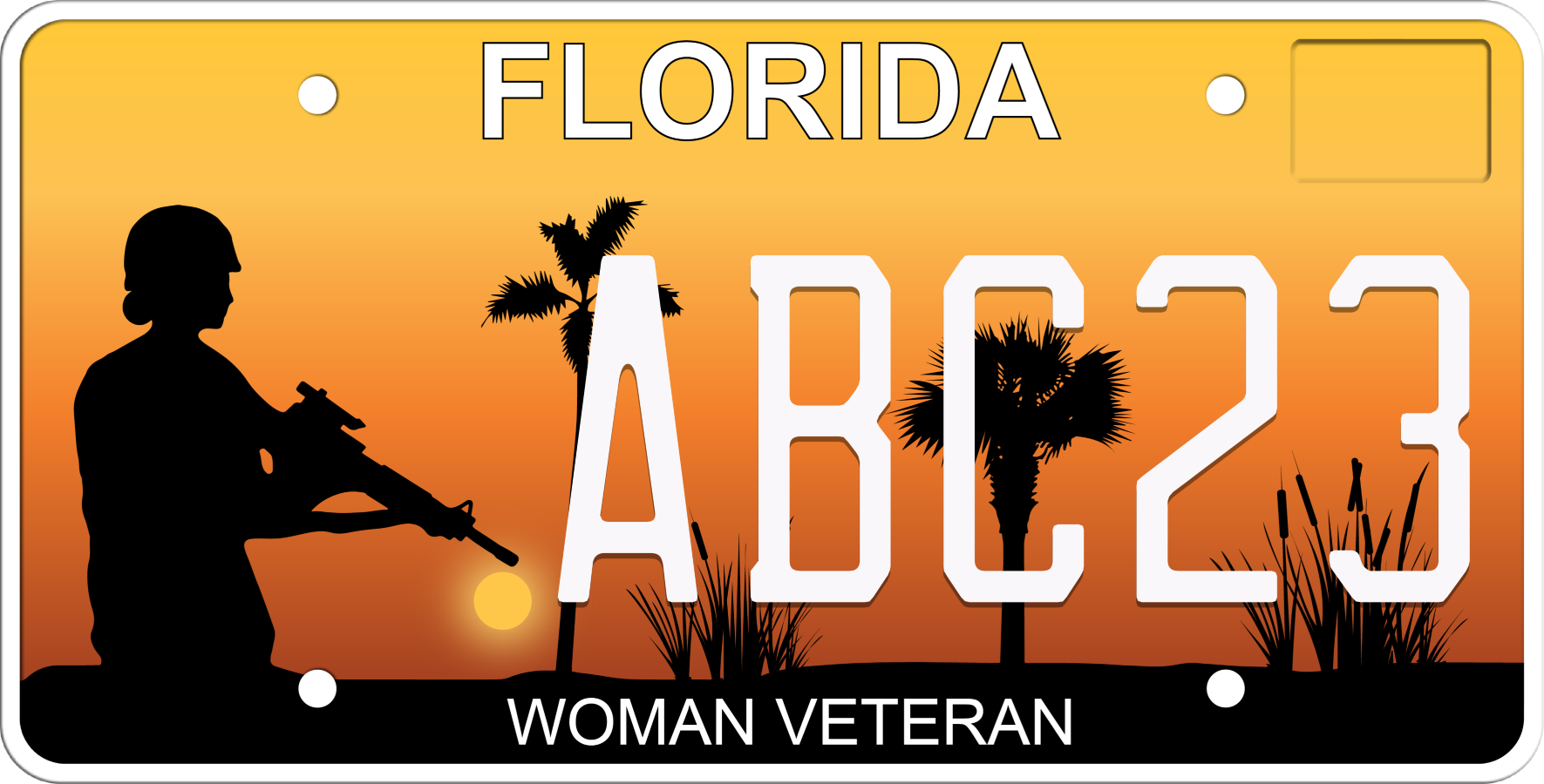 Florida License Plate - Woman Veteran