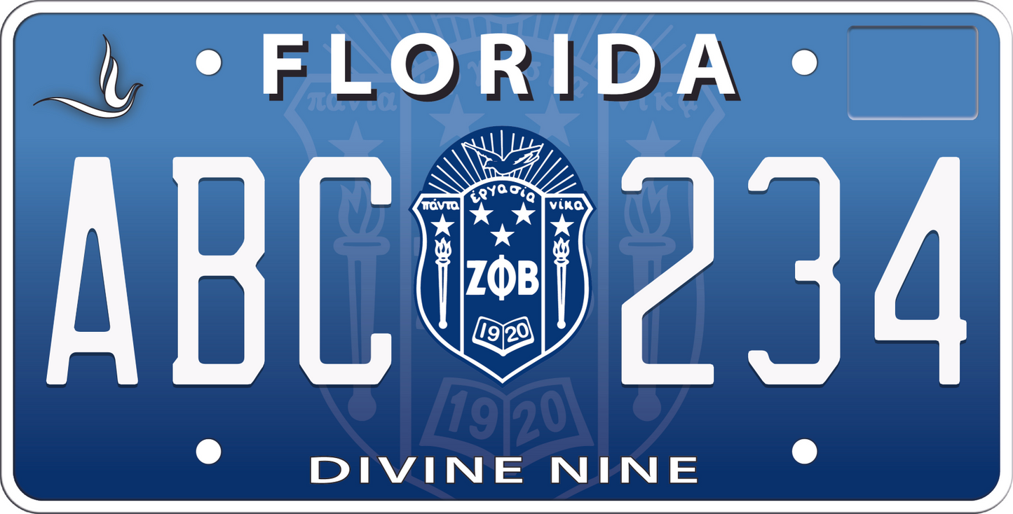 Florida License Plate - Zeta Phi Beta