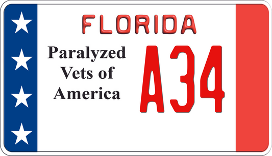 Florida Motorcycle License Plate - Paralyzed Veterans of America