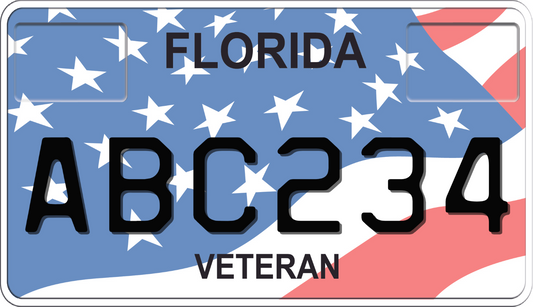 Florida Motorcycle License Plate - Veteran