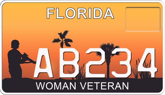 Florida Motorcycle License Plate - Woman Veteran